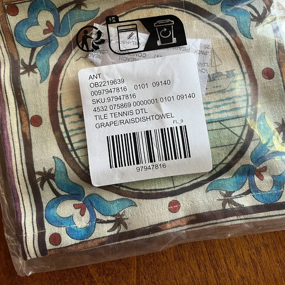 Anthropologie pickleball dishtowel NWT